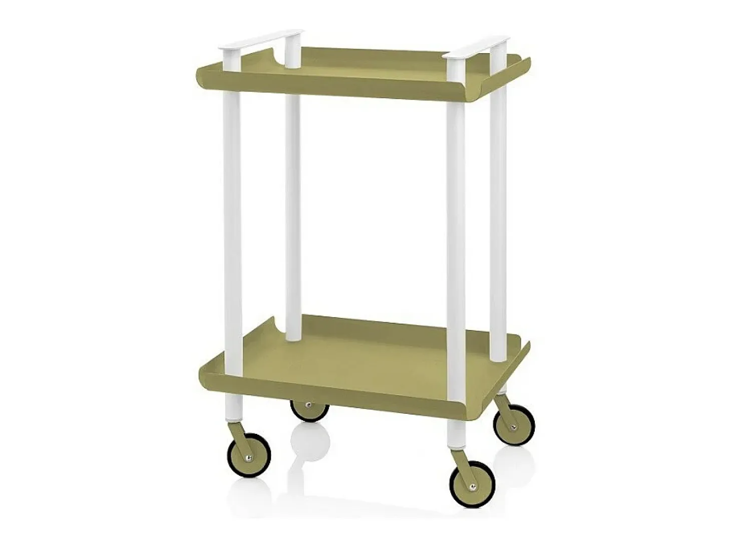 DON HIERRO - Carrito auxiliar LEKY, armazón blanco, 2 estantes. Multifuncional, práctico y decorativo-