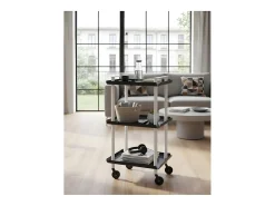 DON HIERRO - Carrito auxiliar LEKY, armazón blanco, 3 estantes. Multifuncional, práctico y decorativo-