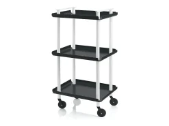 DON HIERRO - Carrito auxiliar LEKY, armazón blanco, 3 estantes. Multifuncional, práctico y decorativo-