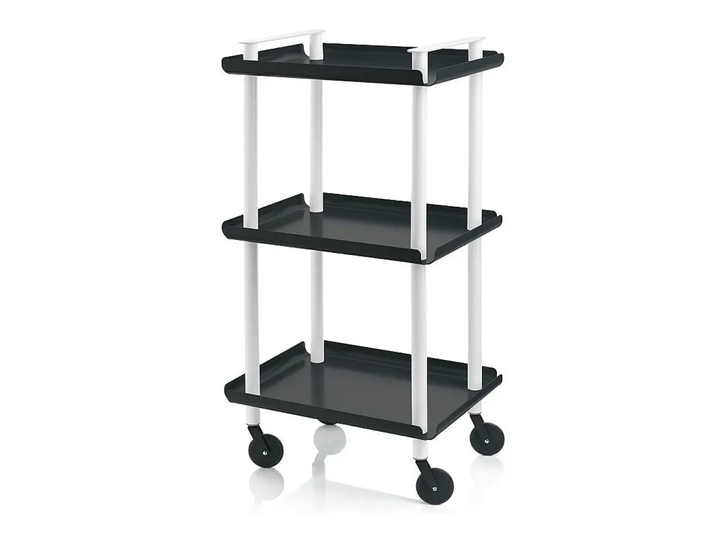 DON HIERRO - Carrito auxiliar LEKY, armazón blanco, 3 estantes. Multifuncional, práctico y decorativo-