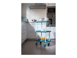 DON HIERRO - Carrito auxiliar LEKY, armazón blanco, 3 estantes. Multifuncional, práctico y decorativo-
