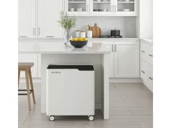 DON HIERRO - Cubo de basura reciclaje ECOBOX, con ruedas y cierre suave, 60 litros-