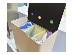 DON HIERRO - Cubo de basura reciclaje ECOBOX, con ruedas y cierre suave, 60 litros-
