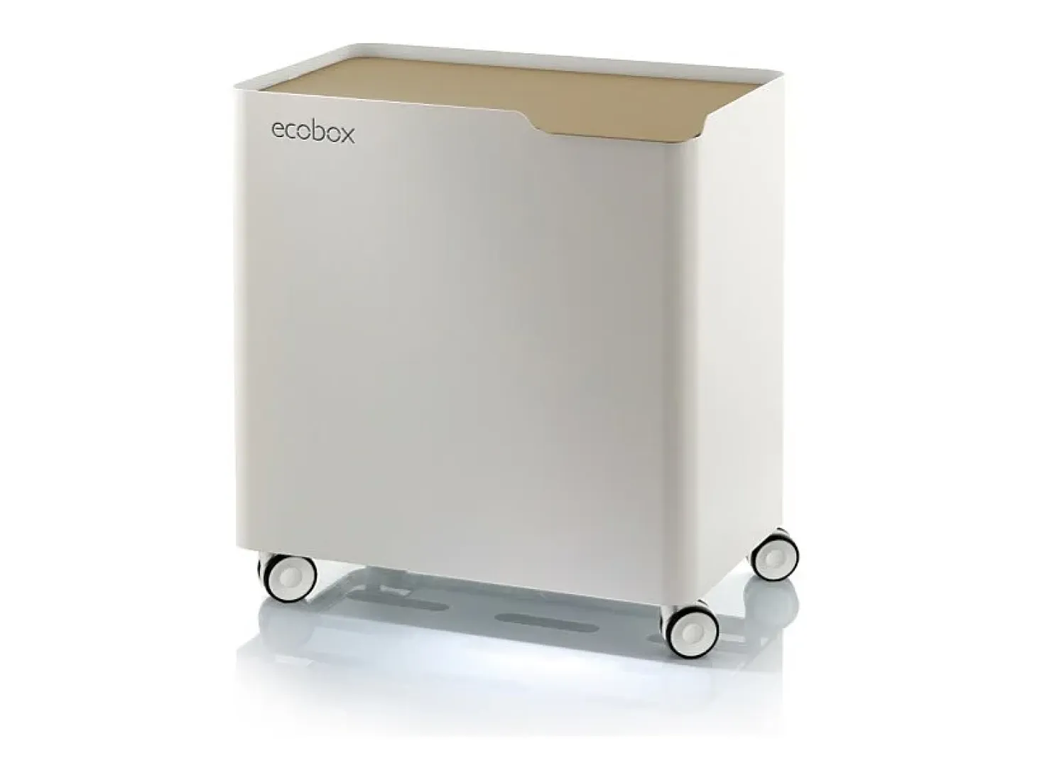 DON HIERRO - Cubo de basura reciclaje ECOBOX, con ruedas y cierre suave, 60 litros-