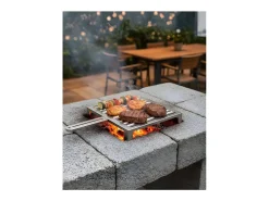 DON HIERRO - Parrilla de acero inoxidable para barbacoa, especial carne, ABRÁSAME, tamaño mediano-