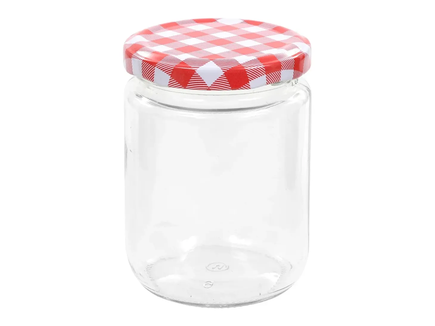 Drew Mason Tarros de mermelada de vidrio tapa blanca y roja 96 uds 230 ml