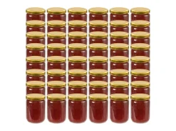 Drew Mason Tarros de mermelada de vidrio con tapa dorada 48 uds 230 ml