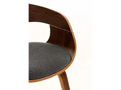 Dudeco Silla Berlim de Tela Nogal y gris oscuro