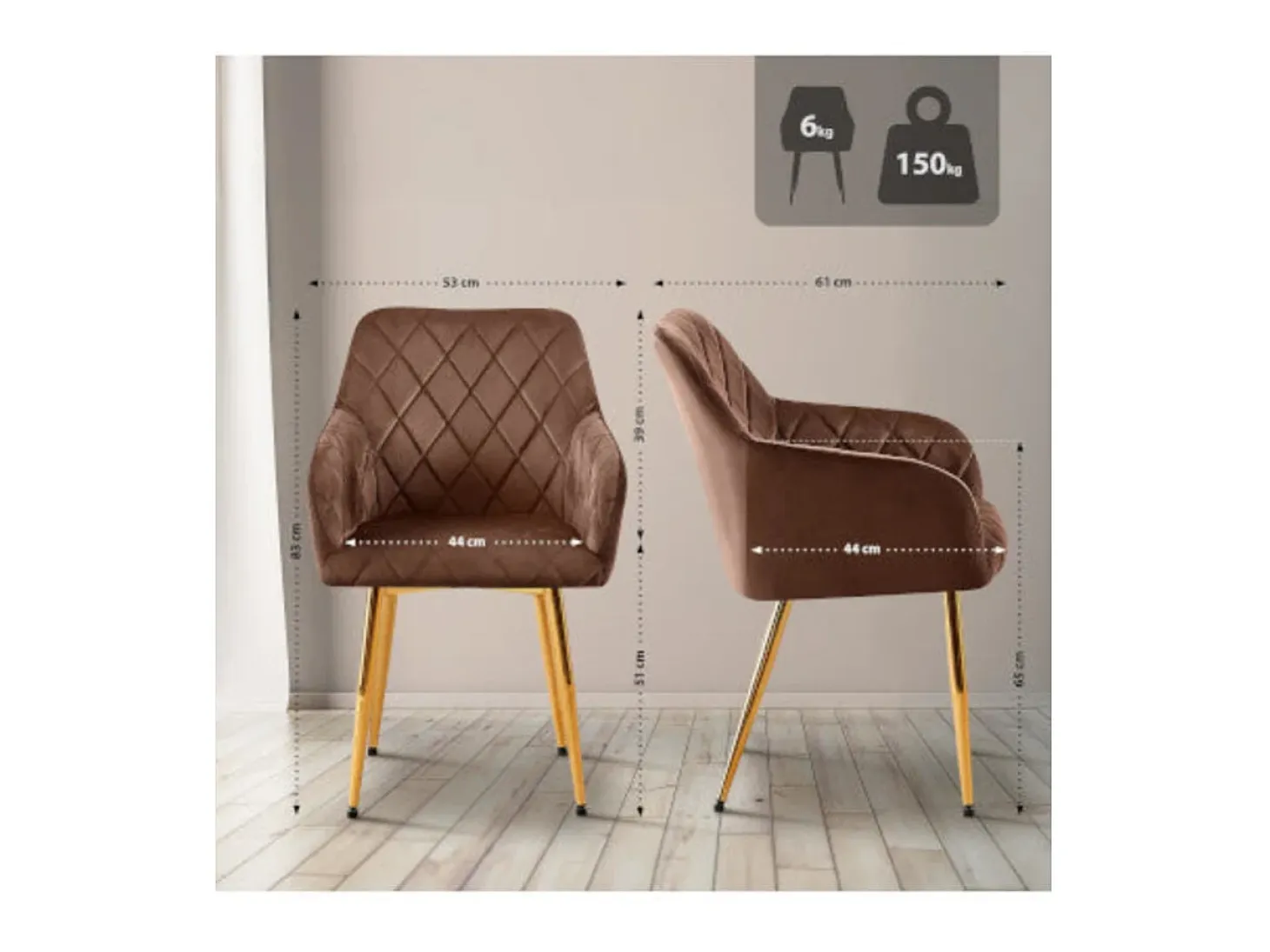 Dudeco Silla Bilbau Gold Marrón