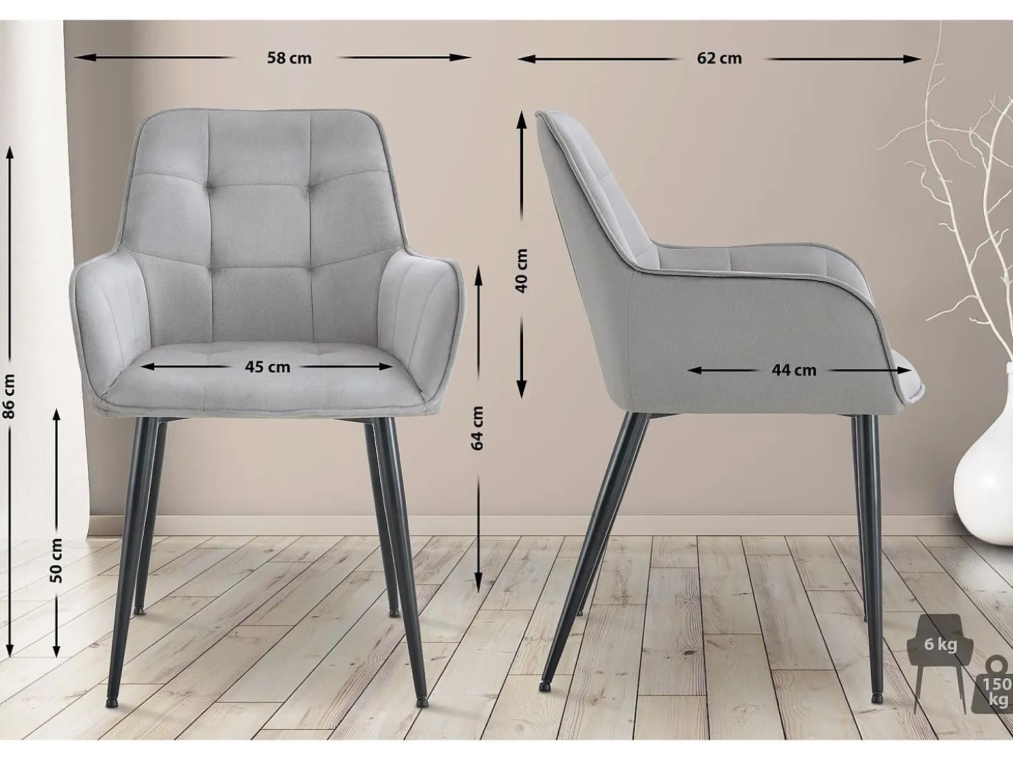 Dudeco Silla Marid Gris claro