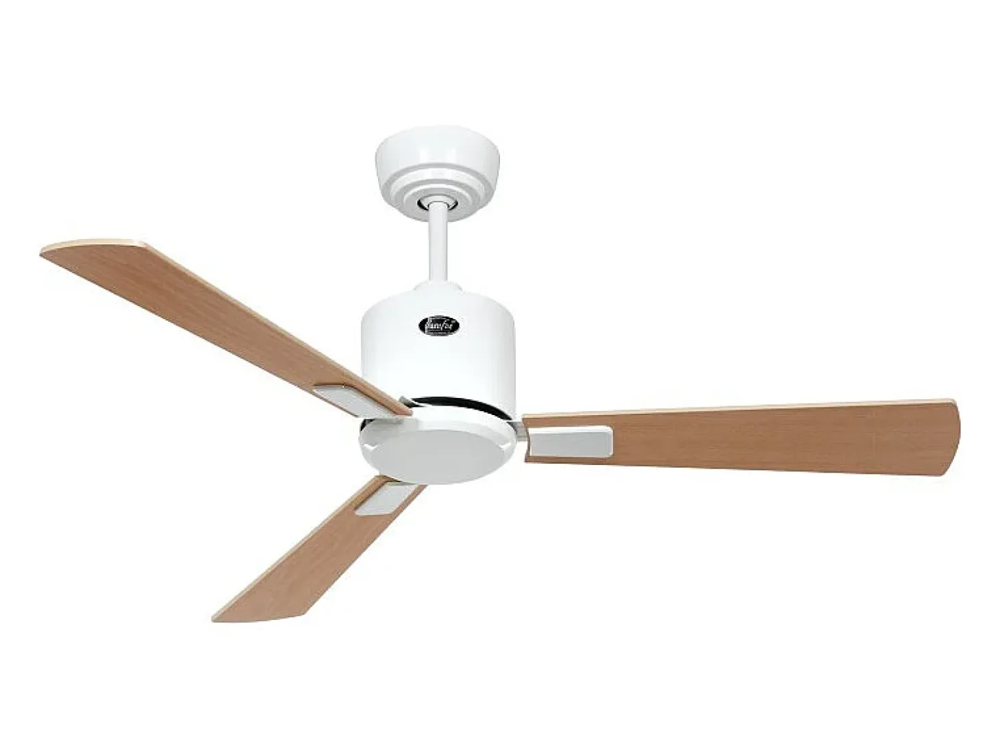 eco neo III 103, ventilador sin luz, cuerpo blanco con aspas de arce y haya, casafan