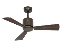 eco neo III 92, ventilador wifi sin luz, cuerpo marrón con aspas en nogal y cerezo, casafan