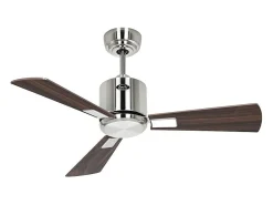 eco neo III 92 ventilador wifi sin luz, cuerpo de acero cepillado, aspas de cerezo y nogal, casafan