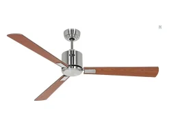 eco neo III 132 ventilador wifi con cuerpo de acero cepillado y aspas de nogal y cerezo sin luz, casafan