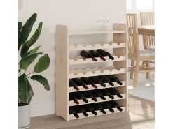 Eldon Botellero con tablero superior madera maciza pino 67,5x25x87 cm