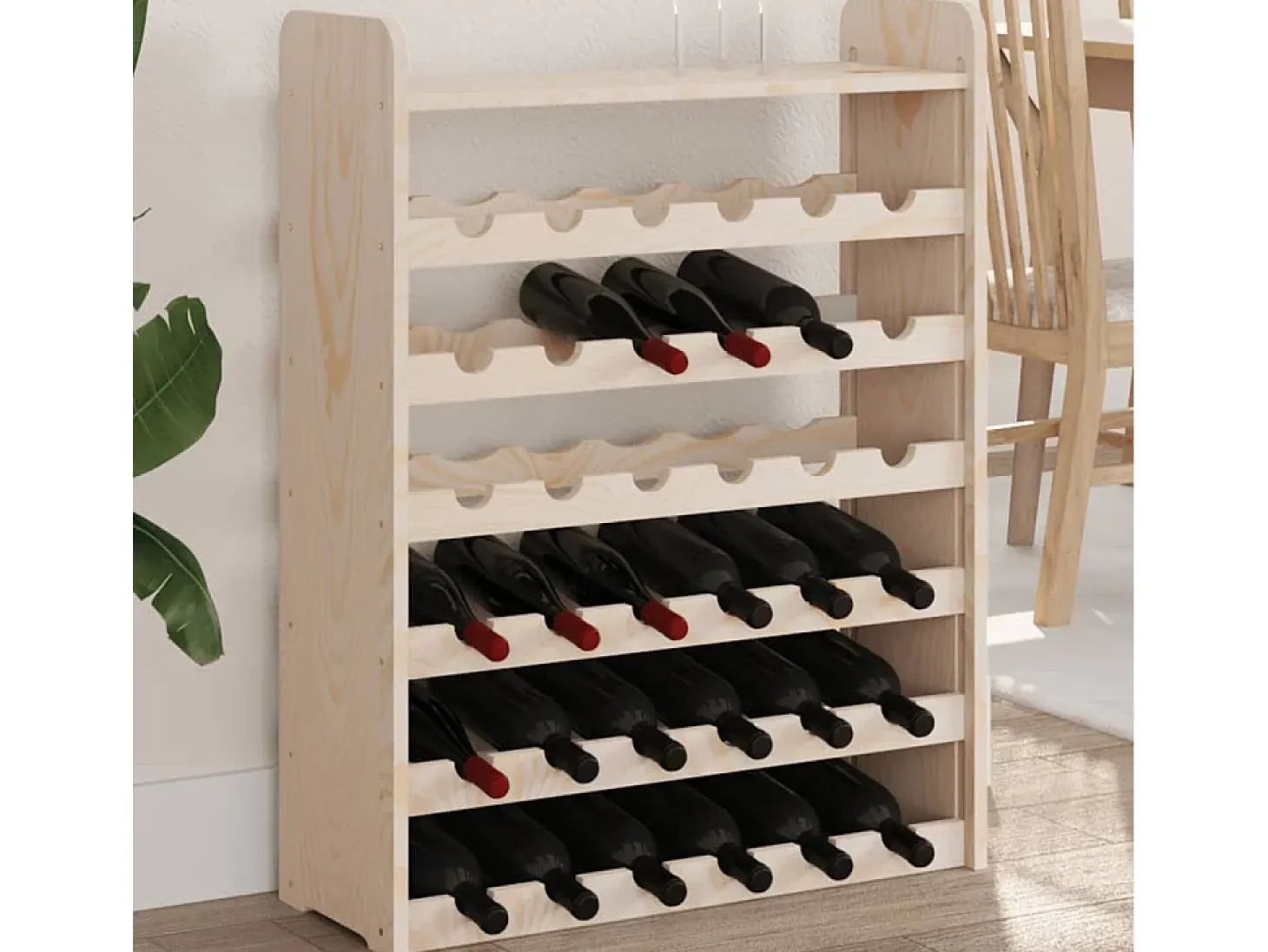 Eldon Botellero con tablero superior madera maciza pino 67,5x25x87 cm