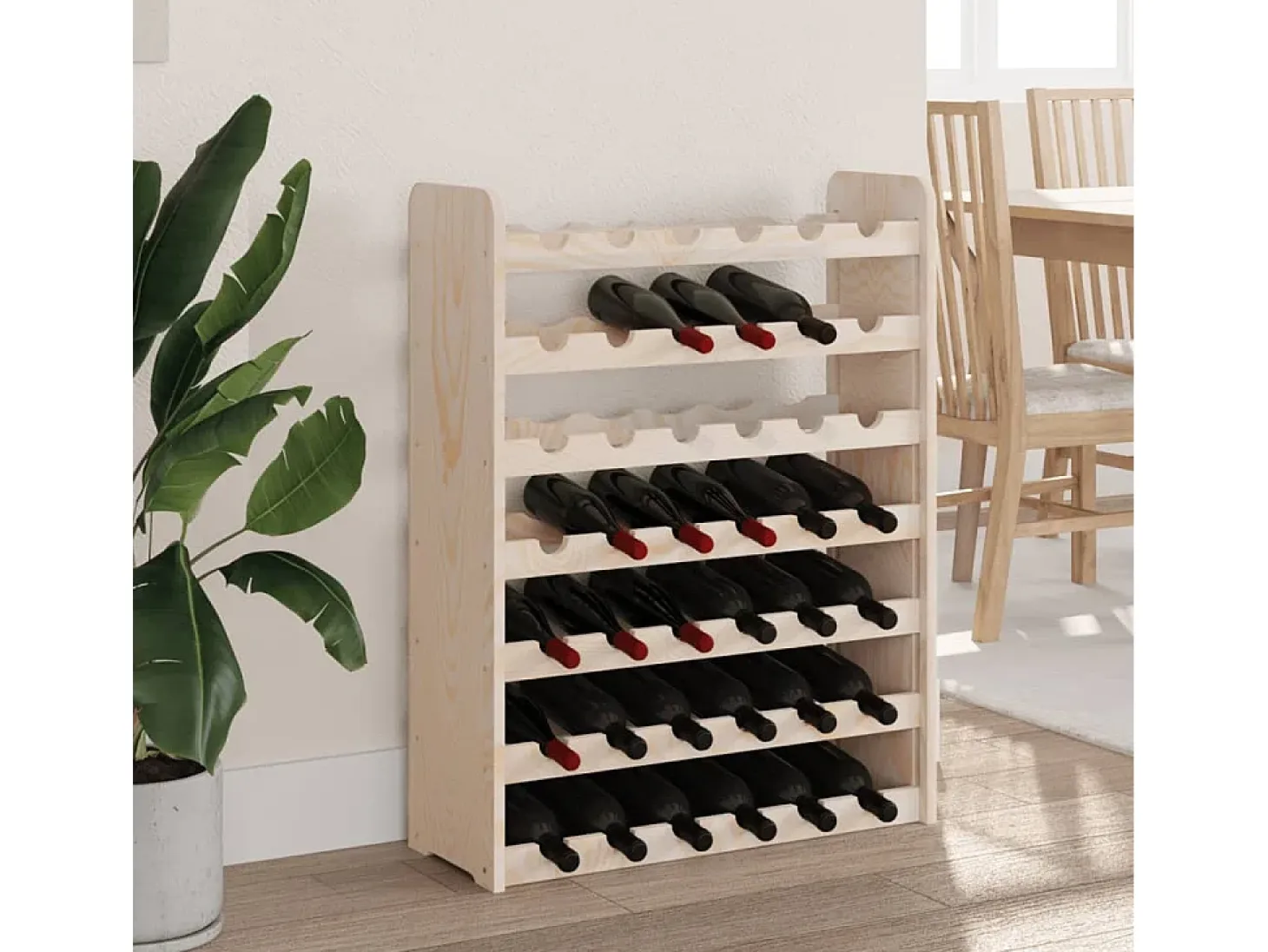 Eldon Botellero madera maciza de pino 67,5x25x87 cm
