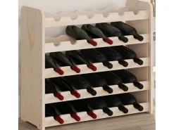Eldon Botellero madera maciza de pino 67,5x25x60 cm