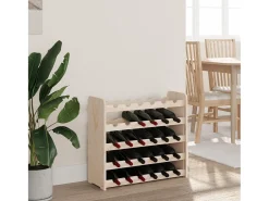 Eldon Botellero madera maciza de pino 67,5x25x60 cm