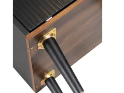 Elegante aparador con acabado de madera para dormitorio y salón - 117,5 x 40 x 80 cm - con 3 cajones y 2 puertas - tablero de partículas - negro