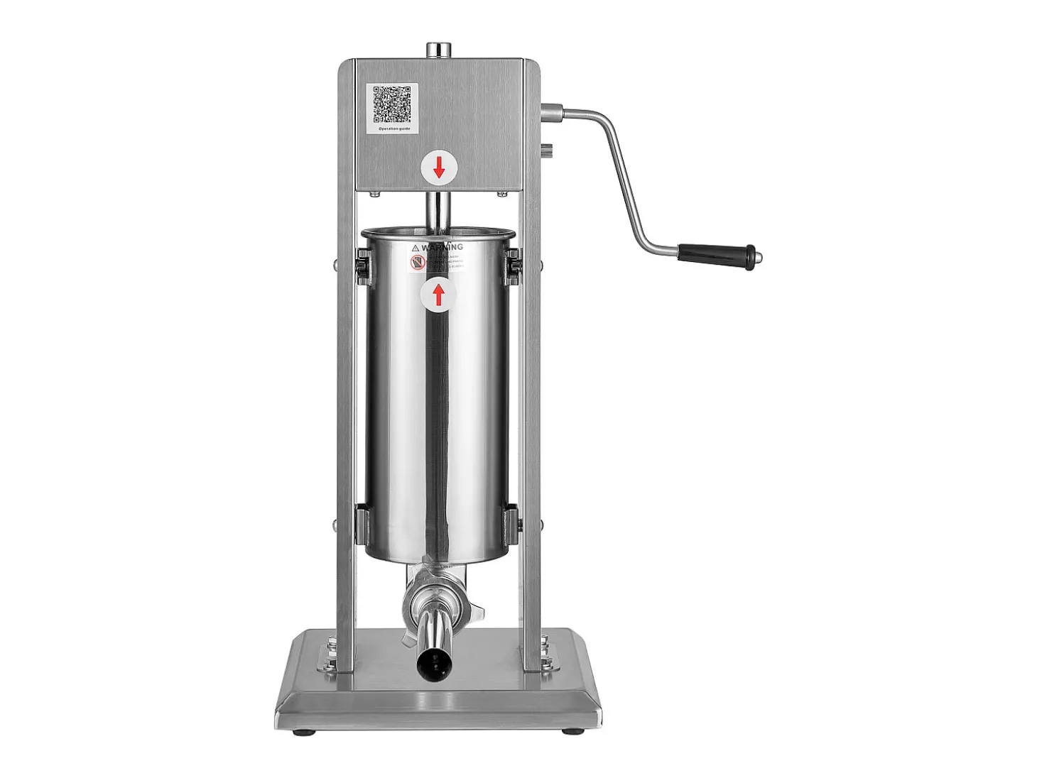 Embutidora de Salchichas SucceBuy Manual Capacidad 5 L, Máquina de Salchichas Vertical de Acero Inoxidable, Envasadora a Doble Velocidad, con 5 Tubos de Llenado