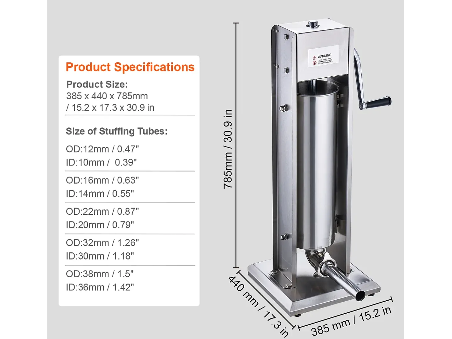 Embutidora Manual SucceBuy de 7 L, Acero Inoxidable