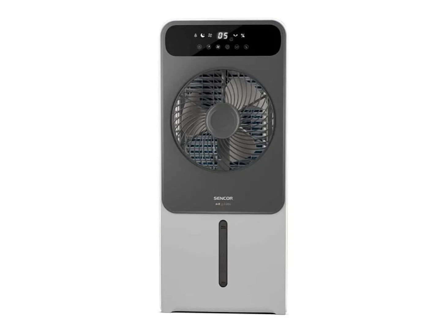 Enfriador de aire Sencor SFN 6014GY - 3 Modos, 12 Velocidades, 5L, Panel Táctil LED, Control Remoto, Temporizador 24h