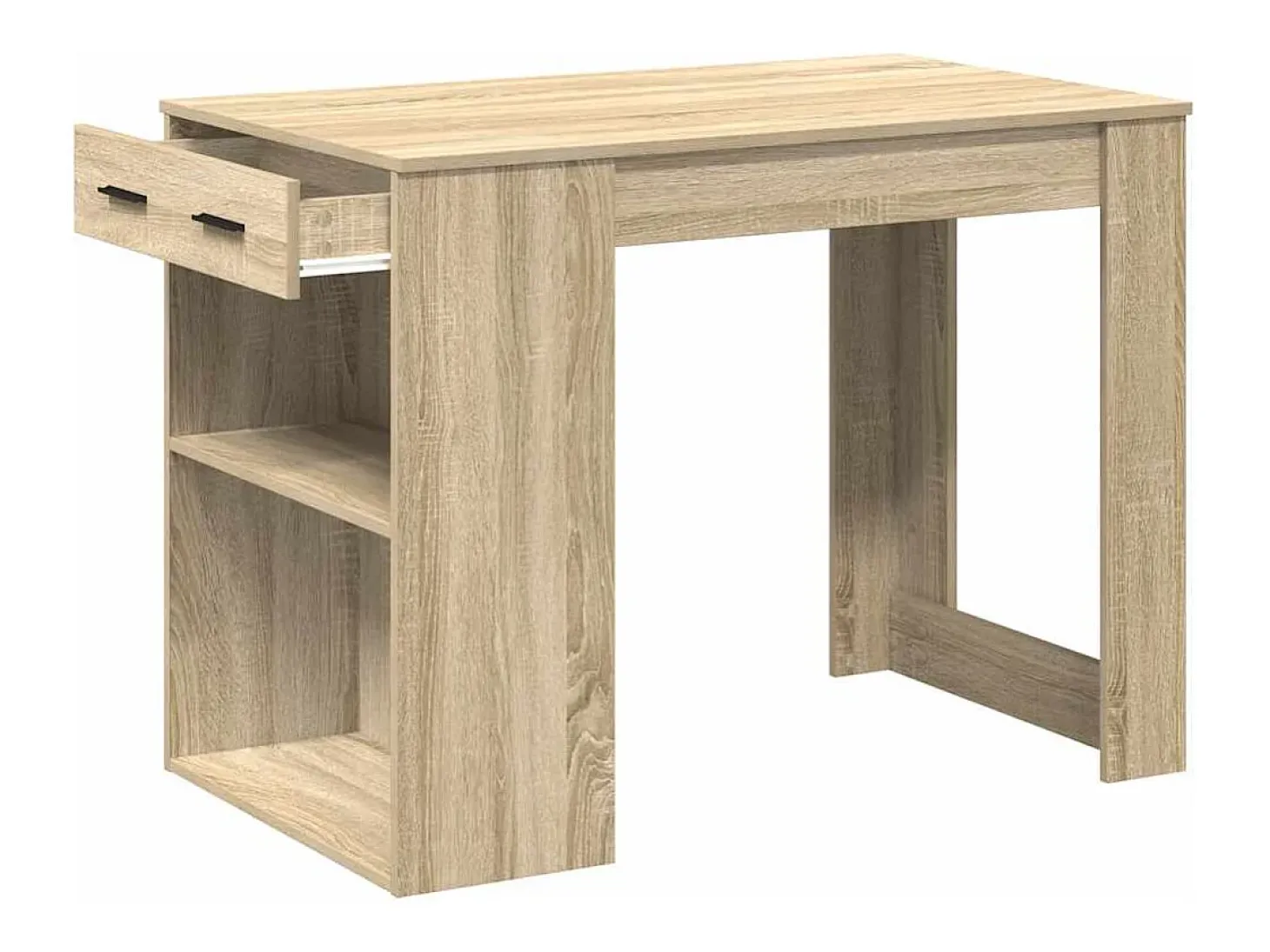 Escritorio con cajón estante madera contrachapada roble sonoma