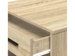 Escritorio con cajón estante madera contrachapada roble sonoma