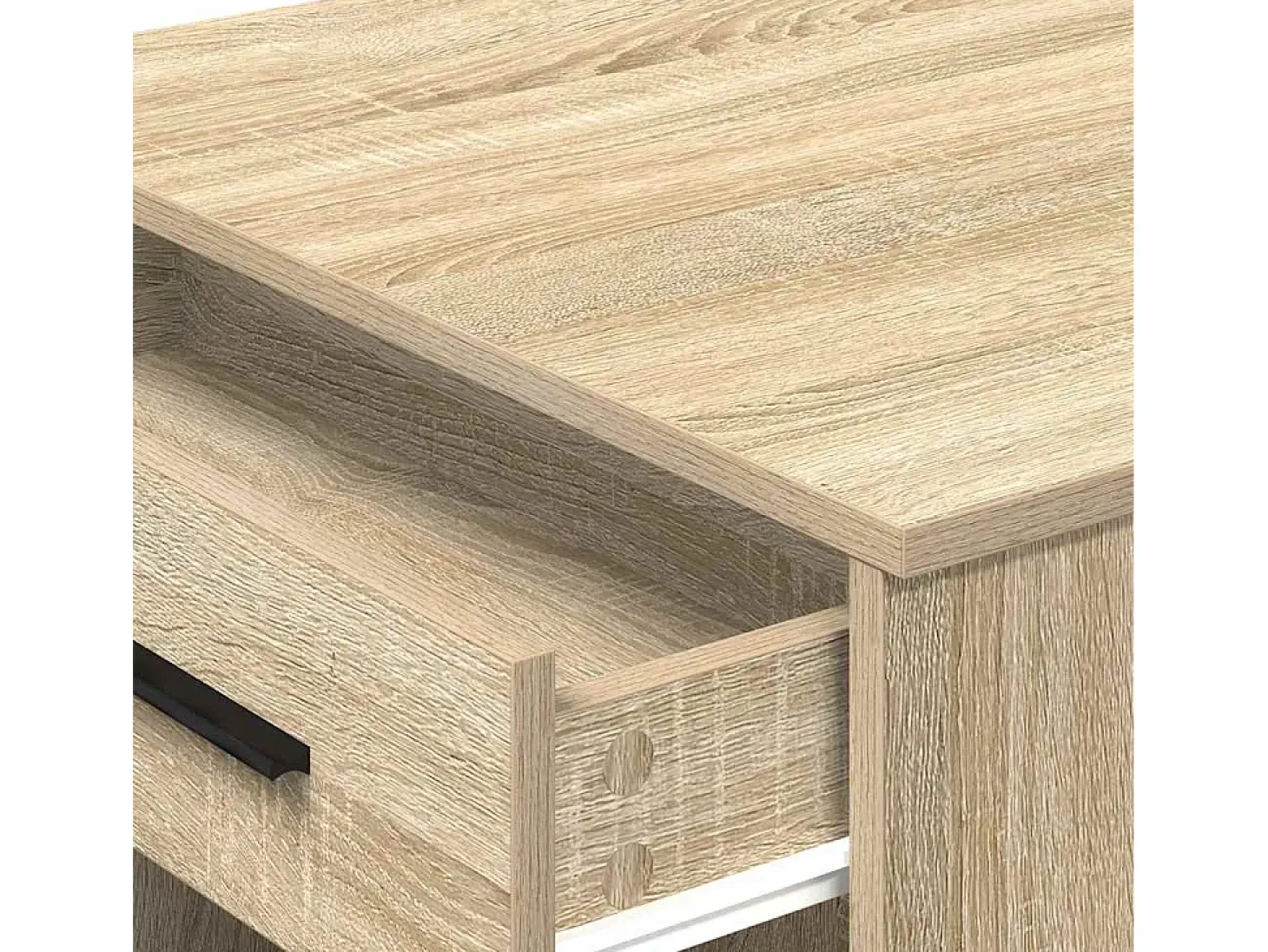 Escritorio con cajón estante madera contrachapada roble sonoma