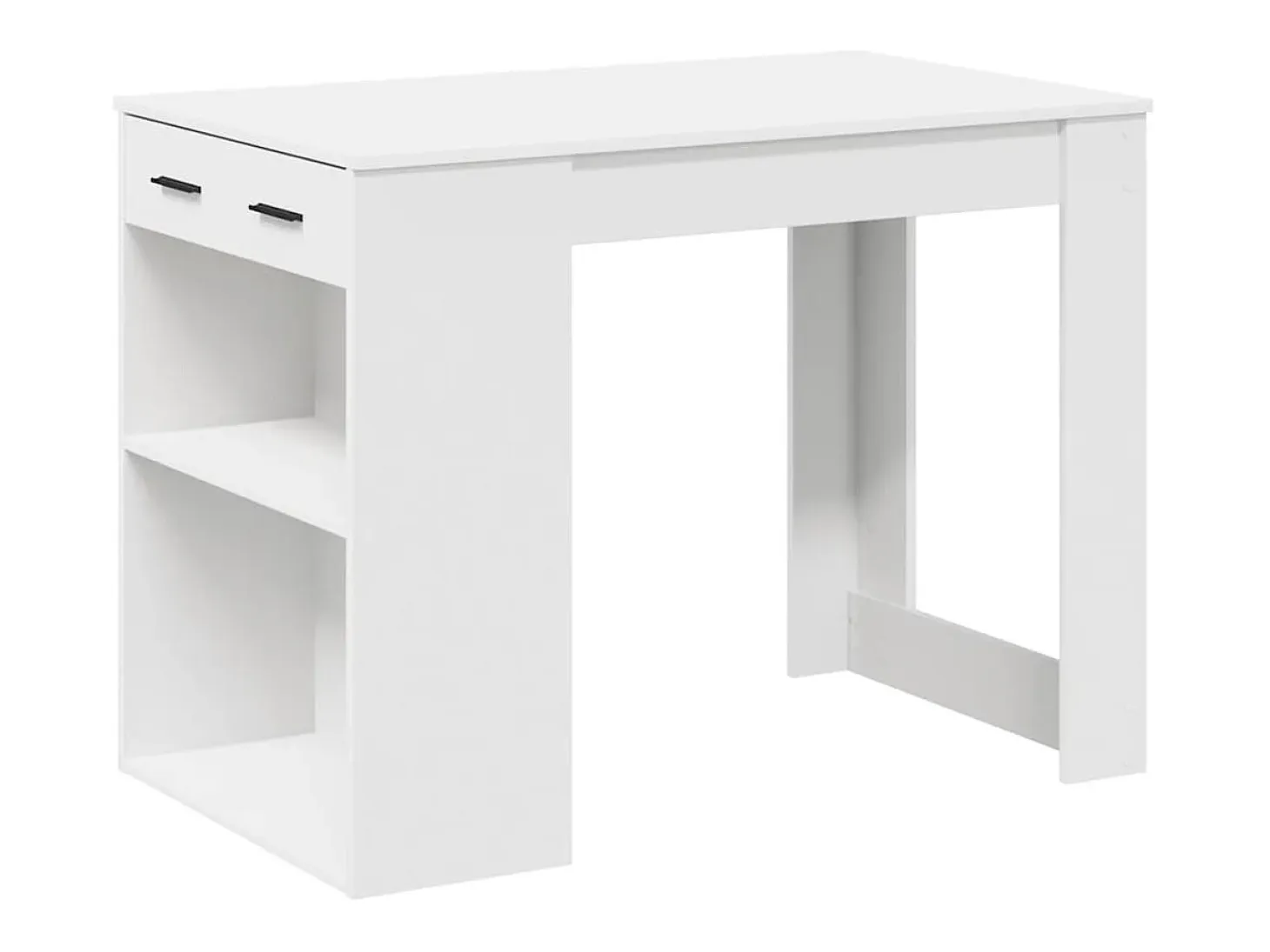 Escritorio con cajón y estante madera contrachapada blanco