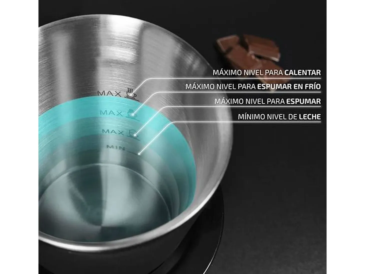 Espumador de leche Cecotec Power Moca Spume 5000 650W 4 modos inox