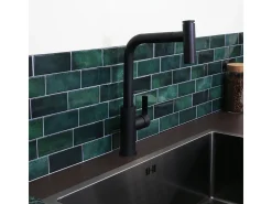 Essemano Mezclador para fregadero con ducha extraíble negro Essebagno