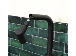 Essemano Mezclador para fregadero con ducha extraíble negro Essebagno