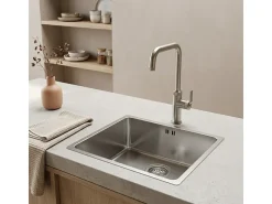 Essenox fregadero 1 cubeta 49x44 en acero inoxidable Essebagno
