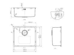 Essenox fregadero 1 cubeta 49x44 en acero inoxidable Essebagno