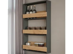 Estante para copas de vino oro power roble/antracita 60x15.1x98 repose