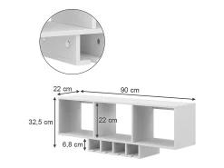 Estante para copas de vino blanco 90x32.5x22 vin