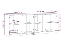 Estantería con puertas madera roble Sonoma 204x37x75 cm
