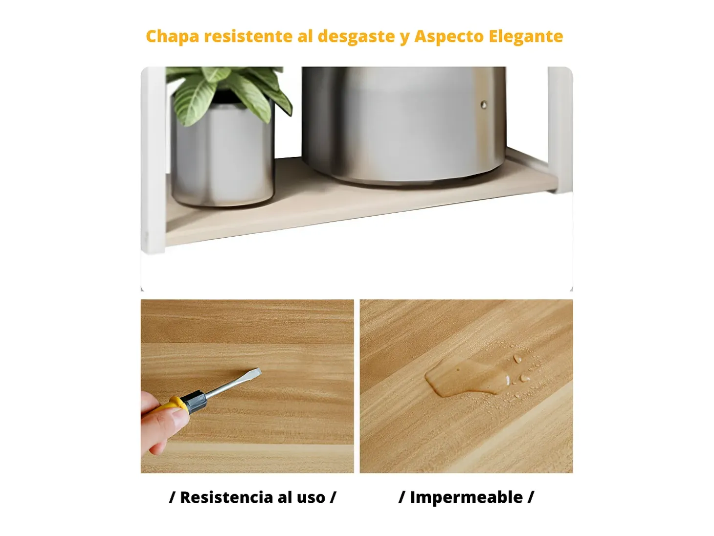 Estantería de Cocina, Unidad de Cocina Alta con estantes de Almacenamiento, Marco de Metal Blanco, Estante Industrial para microondas 50x30x130 Cm