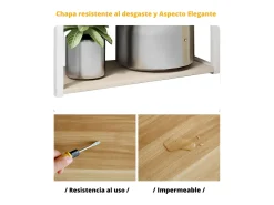 Estantería de Cocina Unidad de Cocina Alta con estantes de Almacenamiento, Marco de Metal Blanco, Estante Industrial para microondas 50x30x100 Cm, Col