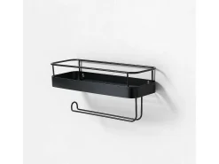 Estantería de metal con portarrollos de cocina Toon - Negro
