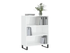 Estantería madera de ingeniería blanco brillo 69,5x32,5x90 cm