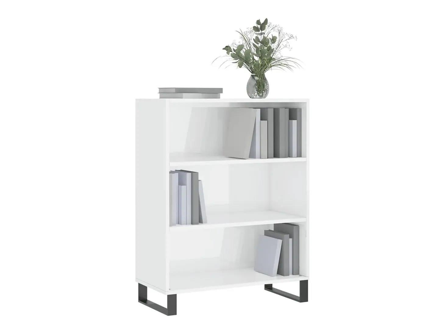 Estantería madera de ingeniería blanco brillo 69,5x32,5x90 cm