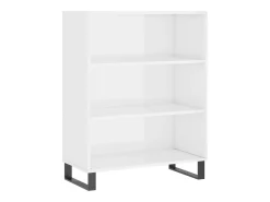 Estantería madera de ingeniería blanco brillo 69,5x32,5x90 cm