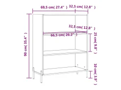 Estantería madera de ingeniería blanco 69,5x32,5x90 cm