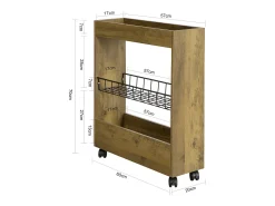 Estantería para Nichos Móvil Carrito de Almacenamiento de 3 Niveles Carrito Estrecho para Baño y Cocina 60 x 20 x 70 cm BZR46-N SoBuy ES
