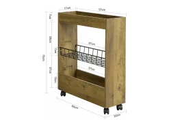 Estantería para Nichos Móvil Carrito de Almacenamiento de 3 Niveles Carrito Estrecho para Baño y Cocina 60 x 20 x 70 cm BZR46-N SoBuy ES