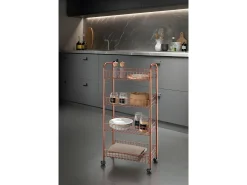 Estantes Multiusos Metaltex Ascona Copper 4 con Revestimiento Polytherm® Cobre - 41x23x84 cm