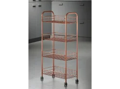 Estantes Multiusos Metaltex Ascona Copper 4 con Revestimiento Polytherm® Cobre - 41x23x84 cm